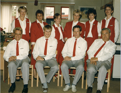 Starfsfólk Landsbankans í Neskaupstað um 1987